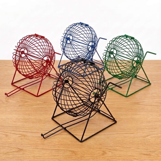 Balotera Metálica Profesional Para Bingo 30 cm – Tómbola Con Pintura Electrostática