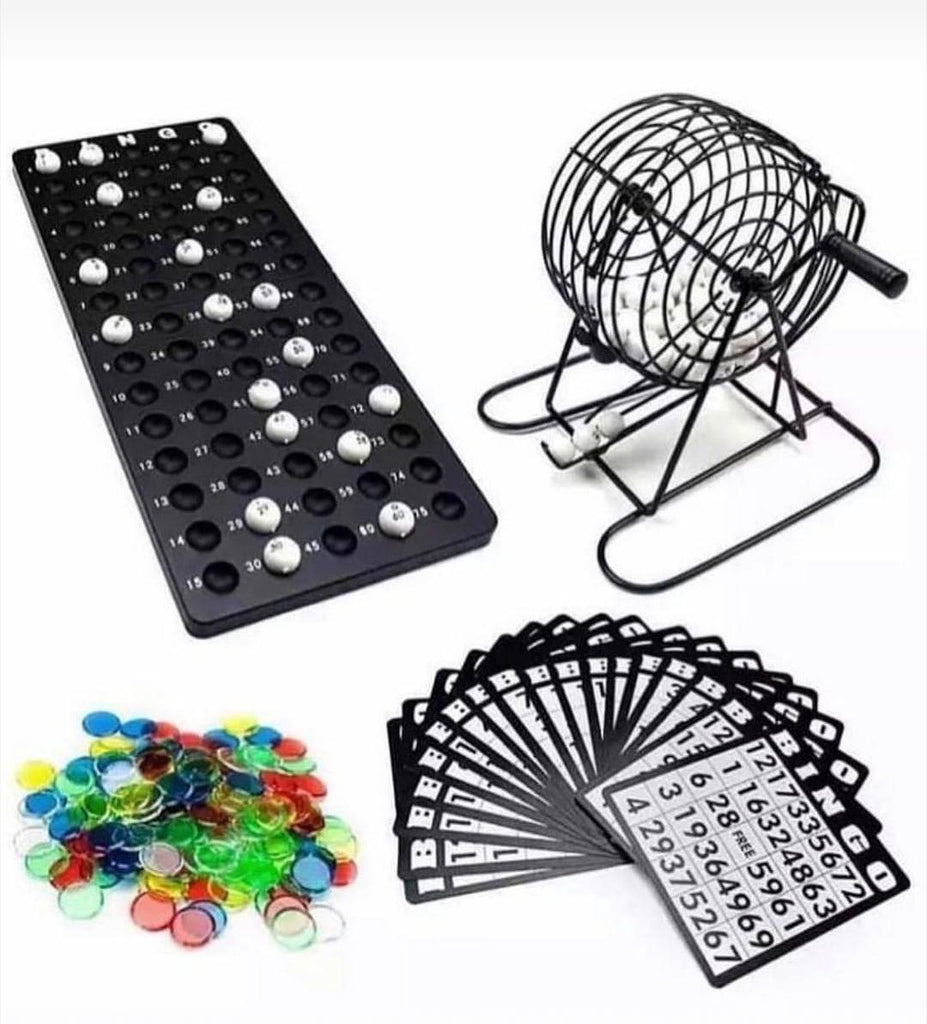 Bingo De Mesa Con Bombo Metálico, Tablero De Madera Y 90 Bolas Grabadas, 102 Cartones Reutilizables, Ideal Para Toda La Familia