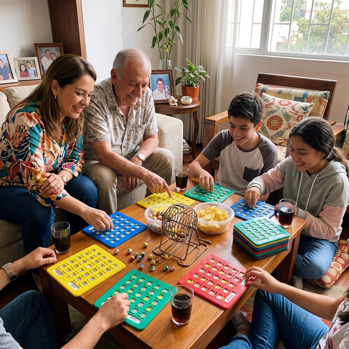 Juego De Bingo Profesional Con Balotera, Tablero MDF Y 100 Tablas Plásticas Profesionales De Colores - Default Title