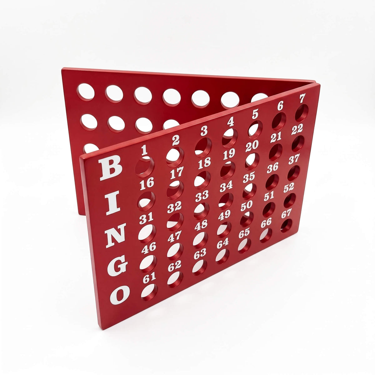 Tablero de control para balotas de bingo en madera MDF color rojo