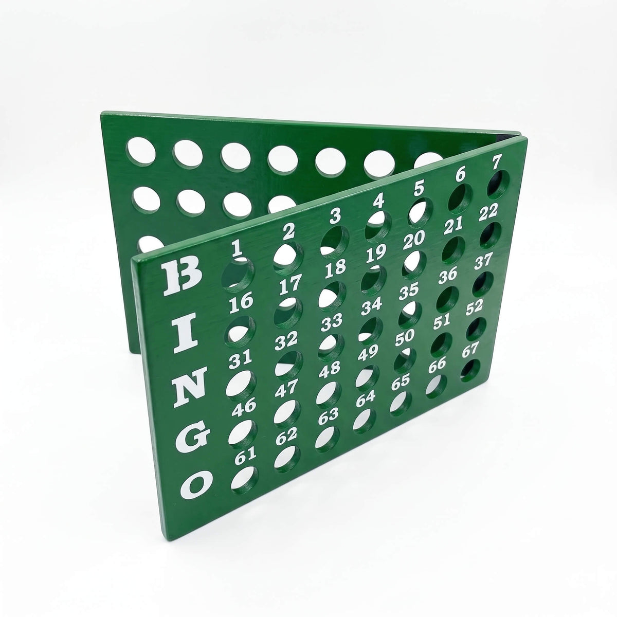 Tablero de control para balotas de bingo en madera MDF color verde brillante